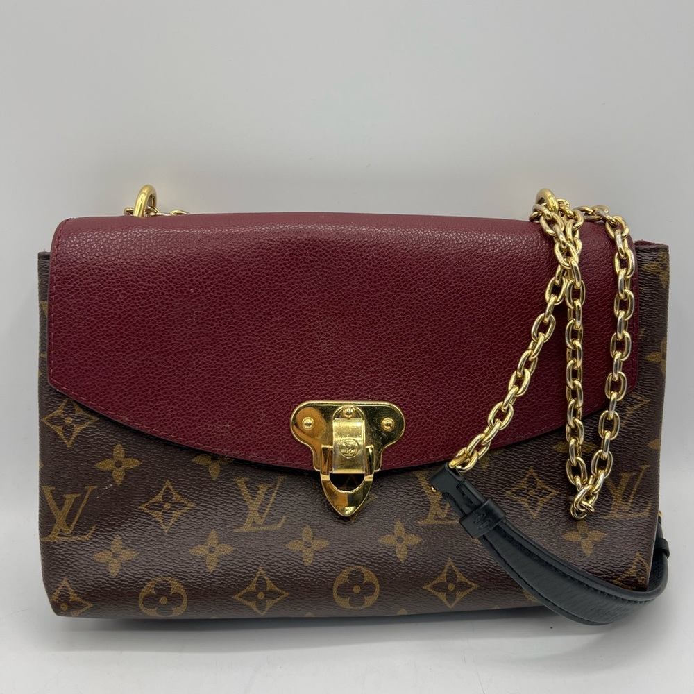 Louis Vuitton Saint Placide Shoulder Bag Brown Dark red